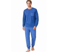 Intimitaly Vanuè Pyjama Homme Coton Long 100% Maillot Manches Longues et Pantalon Léger Respirant Printemps Été, Vs1238, M