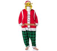 INTIMO Shrek The Halls Ogre Pyjama unisexe en polaire à capuche pour adulte Motif Père Noël, Shrek Santa, XXL/3XL