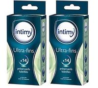 INTIMY - 14 Préservatifs Ultra-Fins - Préservatifs Lubrifiés Avec Réservoir - Sensation Seconde Peau - Surface Lisse - Latex de Qualité Supérieure - Sans Parfum (Lot de 2)