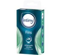 INTIMY 28 Préservatifs Fins Homme Lubrifiés - Plaisir - Taille Standard