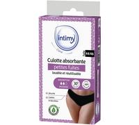INTIMY CARE - Culotte Petites Fuites En Dentelle - Absorption Modérée - 95% Coton Bio - Lavable & Réutilisable - Taille 44/46 Noir