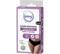 INTIMY Care - Culotte Petites Fuites en Dentelle - Absorption Modérée - 95% Coton Bio - Lavable & Réutilisable