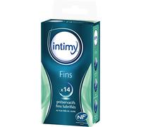 INTIMY - Préservatifs fins, x14 - Préservatifs Lubrifiés Avec Réservoir - Surface Lisse - Latex de Qualité Supérieure - Lot de 2