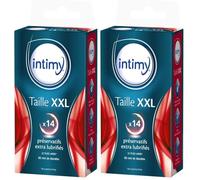 INTIMY - Préservatifs Taille XXL - 14 Unités - Extra Large Lubrifiés Avec Réservoir - Surface Lisse - Latex de Qualité Supérieure - Testés Electroniquement (Lot de 2)