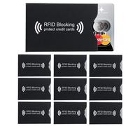 Intirilife 10x RFID Blocking Pochette de protection en NOIR - 10 pièces RFID Blocker pour cartes EC, cartes bancaires, cartes de crédit, cartes d'identité - Pochette de sécurité pour cartes de crédit
