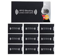 Intirilife 10x RFID Etui de Protection pour Cartes Bancaire en Noir - Housse Couverture Blocking pour Les Cartes Bancaires, Cartes de Crédit, Cartes d’Identité Contre Le Vol de Données sans Contact