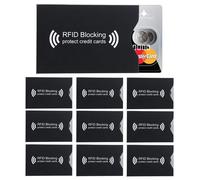 Intirilife 10x RFID Etui de Protection pour Cartes Bancaire en Noir - Housse Couverture Blocking pour Les Cartes Bancaires, Cartes de Crédit, Cartes d’Identité Contre Le Vol de Données sans Contact