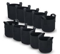 Intirilife Lot De 10 Sacs De Plantation Non-Tissés De 75 Litres - 20 Gallons - 55 X 30 Cm - Avec Poignées De Transport - Pour Jardin, Serre, Etc. - Sac De Jardinière Noir