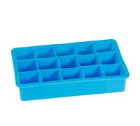 Intirilife 1x moule à glaçons/ moule en silicone en BLEU - Moule à glaçons en silicone avec 15 compartiments de 3 x 3 x 3 cm pour de grands glaçons - BPA free Bac à glaçons flexible pour la glace, la