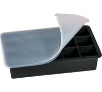 Intirilife 1x moule à glaçons/ moule en silicone en NOIR - Moule à glaçons en silicone avec 15 compartiments de 3 x 3 x 3 cm pour de grands glaçons - BPA free Bac à glaçons flexible pour la glace, la