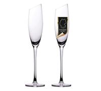 Intirilife 2x flûte à champagne avec bord moderne - 150 ml de contenance - flûte à champagne Prosecco verre cristal résistant au lave-vaisselle antichoc