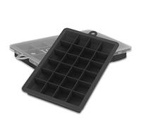 Intirilife 2X moules à glaçons en 2X Noir - Lot de 2 avec 24 Compartiments moules à glaçons en Silicone avec Couvercle - bac à glaçons Flexible, verrouillable pour la Glace, la Nourriture pour bébé