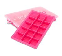 Intirilife 2x moules à glaçons en PINK - Set de 2 moules à glaçons en silicone à 15 compartiments avec couvercle - Bac à glaçons flexible Fermable pour glaçons, aliments pour bébé et autres