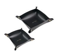 Intirilife 2x porte-clés en similicuir noir - Boutonné Taille totale 17 x 4.8 / 21.5 x 5.7 cm - Taille intérieure 14.5 x 4.8 / 18 x 5.7 cm - Organiseur Boîte de rangement pour bijoux Vide-poches