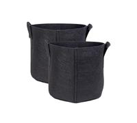 Intirilife 2x Sac de plantation en tissu non tissé 11 litres -3 Gallon- 25 x 22 cm- Cache-pot pour plantes avec poignées pour jardin, serre - Bac de plantation Sac de plantation Sac de pommes de terre