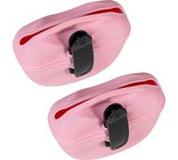 Intirilife 2x sacs à friandises pour chiens en silicone rose - 13 x 5 x 10.5 cm - Sac d'entraînement avec clip ceinture pour nourriture sèche et humide Accessoires pour le dressage de chiens