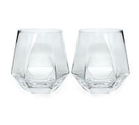 Intirilife 2x verre à boire au design hexagonal transparent - 240 ml de contenance - verre à eau et à jus de fruits résistant au lave-vaisselle verre cristal antichoc