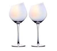 Intirilife 2x verre à vin moderne avec bord arc-en-ciel - 470 ml de contenance - cristal résistant au lave-vaisselle