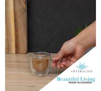 Intirilife 2x verre thermique à double paroi en 200 - 250ml - soufflé à la bouche, isolé pour latte macchiato, comme verre à thé ou à café avec anse