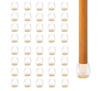 Intirilife 40 pièces Pieds de chaises avec Feutre pour Pieds de chaises de 12-16 mm de Large, Embouts de chaises Transparents en Silicone, Protections pour Pieds de chaises Ronds, Protection des sols