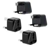 Intirilife 4x Adaptateur de prise en NOIR - Set de 4 prises UK type G Adaptateur électrique de voyage pour par ex. l'Allemagne, l'Italie, l'Espagne, la France - Adaptateur de voyage type G Fiche secte