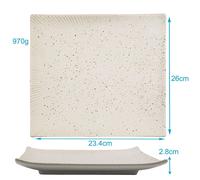 Intirilife 4x Assiette à sushi Assiette de service en porcelaine blanche - 26 x 23.4 x 3.8 cm - Vaisselle à sushi japonaise Fait main Rectangulaire