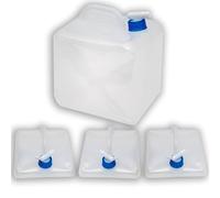 Intirilife 4X bidons à Eau Pliables en Plastique 10 L - 22.3 x 25.2 cm - Réservoir d'eau Pliable avec poignée et Robinet Bidon d'eau Potable Box Camping Festival Stockage