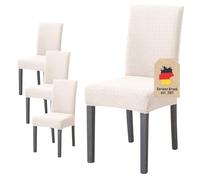 Intirilife 4X Housse élastique pour Chaise en CRÈME À Motifs avec Une Surface d'assise de 38 à 45 cm et Une Hauteur d'appui de 45 à 65 cm - Idéal pour Les fêtes, Mariages, hôtels ou à la Maison