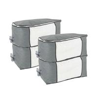 Intirilife 4x sacs de rangement en gris - 90L - Organizer Box, pliable pour vêtements, coussins, couvertures, rangement dans l'armoire