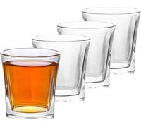 Intirilife 4x verre à whisky en CRISTAL CLAIR 'VINTAGE' - Old Fashioned verre à whisky en cristal sans plomb dans le design Sculpture convient parfaitement au lave-vaisselle pour scotch, bourbon, whis