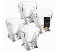 Intirilife 4X Verres à Whisky en Cristal Clair 'Twisted' - 260ml- Old Fashioned Verre à Whisky en Cristal sans Plomb-résistant au Lave-Vaisselle -Verre à Whisky pour Cocktail Scotch gin Rhum Eau