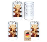 Intirilife 4x verres thermo à double paroi -style rainuré- 260 ml de contenance - effet flottant, soufflé à la bouche, isolé pour cappuccino latte verre à thé résistant à la chaleur sans anse