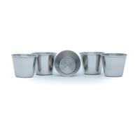 Intirilife 5X gobelets empilables en Acier Inoxydable de 45 ML - 5 x 3.3 x 4 cm - gobelet en métal pour Camping extérieur en Verre réutilisable sans Plastique adapté aux Enfants