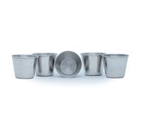 Intirilife 5x gobelets empilables en acier inoxydable de 55 ml - Camping Outdoor Métal Tasse verre Réutilisable sans plastique adapté aux enfants