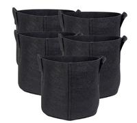 Intirilife 5X Sac de Plantation en Tissu Non tissé 26 litres -7 Gallon- 35 x 30 cm - Cache-Pot de Plantes avec poignées pour Jardin, Serre - Bac de Plantation Sac de Plantation Sac de Pommes de Terre