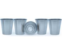 Intirilife 5x Tasses empilables en acier inoxydable en 85 ml - Camping Outdoor Métal Tasse verre Réutilisable sans plastique convient aux enfants