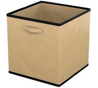 Intirilife 6x Boîte de rangement en tissu pliable en Beige - 26.7 x 26.7 x 28 cm - Boîte de collecte multifonctionnelle à combiner