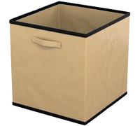 Intirilife 6x boîte de rangement pliable en tissu beige - 26.7 x 26.7 x 28 cm - boîte de collecte multifonctionnelle à combiner avec des armoires ou des étagères