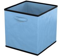 Intirilife 6x boîte de rangement pliable en tissu bleu - 26.7 x 26.7 x 28 cm - boîte de collecte multifonctionnelle à combiner avec des armoires ou des étagères