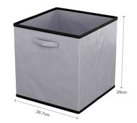 Intirilife 6x boîte de rangement pliable en tissu gris - 26.7 x 26.7 x 28 cm - boîte de collecte multifonctionnelle à combiner avec des armoires ou des étagères