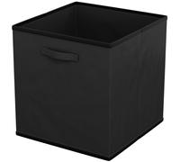 Intirilife 6x boîte de rangement pliable en tissu noir - 26.7 x 26.7 x 28 cm - boîte de collecte multifonctionnelle à combiner avec des armoires ou des étagères