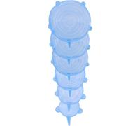 Intirilife 6x couvercle universel réutilisable en silicone bleu - 6 couvercles de conservation de différentes tailles