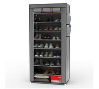 Intirilife Armoire de Rangement Pliable 170x58x28 cm en GRIS CENDRE - Penderie Souple en Tissu Intissé avec Fermeture à Glissière