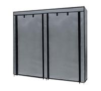 Intirilife Armoire Pliante 120x30x110 cm en Cachet Gris - Fermeture Éclair, Armoire en Tissu, Étagère à Chaussures, 12 Compartiments de Rangement, Camping, Armoire Enfichable