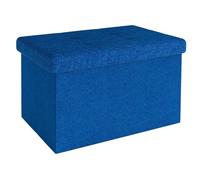 Intirilife Banc Pliable 49x30x30 cm en Bleu Ocean - Cube de siège avec Couvercle et Espace de Rangement en Tissu avec Creux - Sitzcube Repose-Pieds Pliable Coffre de Rangement Coffre Pouf