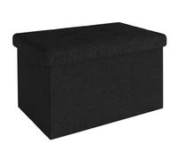 Intirilife Banc Pliable 49x30x30 cm en Noir - Cube de siège avec Couvercle et Espace de Rangement en Tissu avec Creux - Sitzcube Repose-Pied Pliable Coffre de Rangement Coffre Pouf