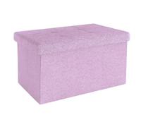 Intirilife Banc Pliable 49x30x30 cm en Rose - Cube de siège avec Couvercle et Espace de Rangement en Tissu avec Creux - Sitzcube Repose-Pieds Pliable Coffre de Rangement Coffre Pouf