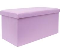 Intirilife Banc pliable 76x38x38 cm en LOTUS ROSA - Cube de siège avec espace de rangement et couvercle en tissu avec creux - Sitzcube repose-pieds Boîte de rangement Coffre Pouf