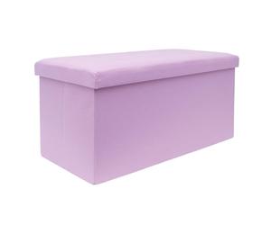 Intirilife Banc Pliable 76x38x38 cm en Rose - Cube de siège avec Couvercle et Espace de Rangement en Tissu avec Creux - Sitzcube Repose-Pieds Pliable Coffre de Rangement Coffre Pouf