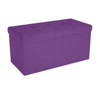 Intirilife Banc Pliable 76x38x38 cm en Vert - Cube de siège avec Couvercle et Espace de Rangement en Tissu avec Creux - Sitzcube Repose-Pieds Pliable Coffre de Rangement Coffre Pouf